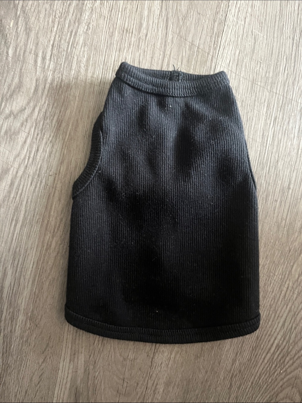 Classic Black Ribbed Dog Skirt with Stretch Waist